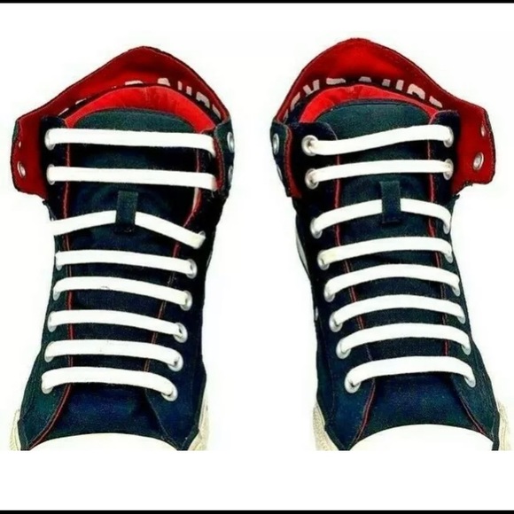 Converse All Star Black Custom Red Fold Down Shoes - Picture 3 of 12